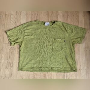 Brixton Moss Green Cropped Pocket T-shirt Size L